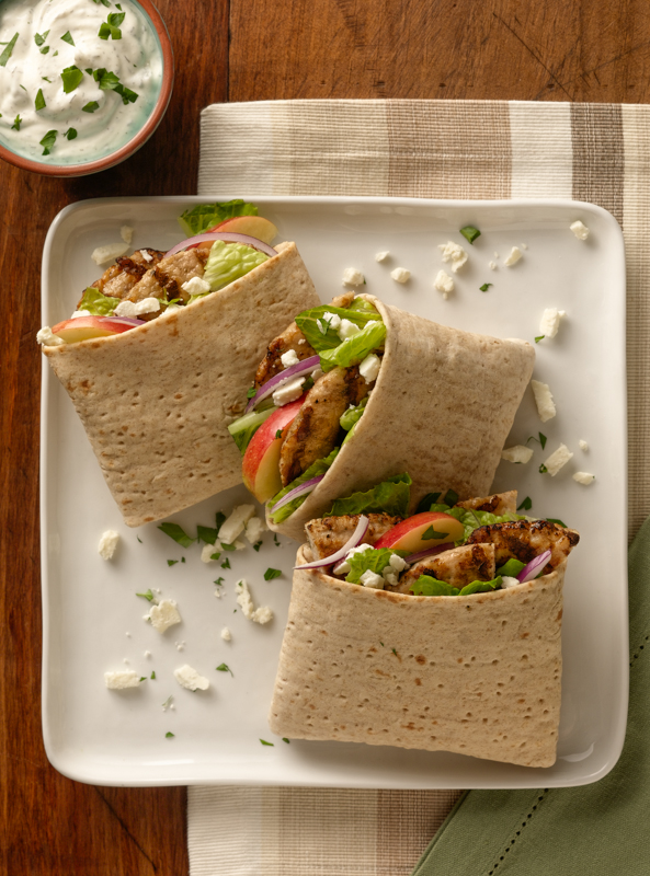 Sliced Tatziki  Wraps Hood Food Photo