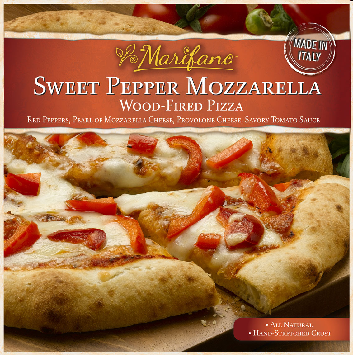 Sweet Pepper & Mozzarella Pizza Packaging Photo